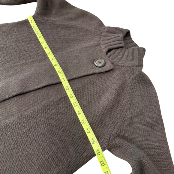 Kinross Cardigan 100% Cashmere Mock Neck Pockets One Button Cozy Sweater Women M - Picture 7 of 12